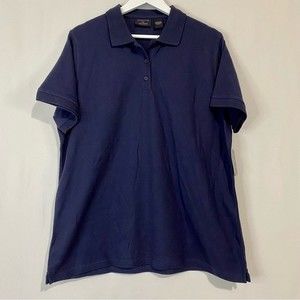 Ultra Club Women’s The Basics Button Short Sleeve Polo Navy Blue Size 2XL NWT